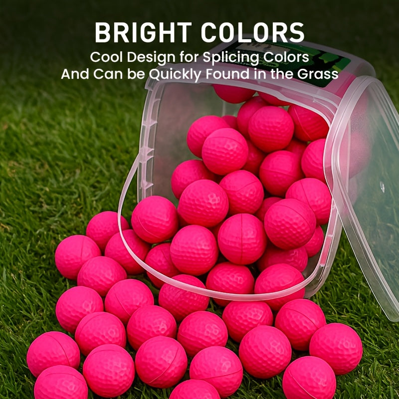 FINGER TEN Foam Golf Balls Practice Balls with Bucket 50 Pack Realistic Feel And Flight Sport Training for Indoor Or Outdoor Backyard Golf Training