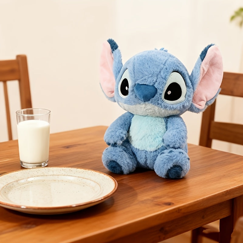 MINISO Disney Stitch Blue Plush Doll | Cartoon Doll Toy, Back To School Fashion Ornament, Polyester, Suitable For Family Party, Gatherings, Christmas, Halloween, Valentine'S Day, Thanksgiving, New Year'S Gift