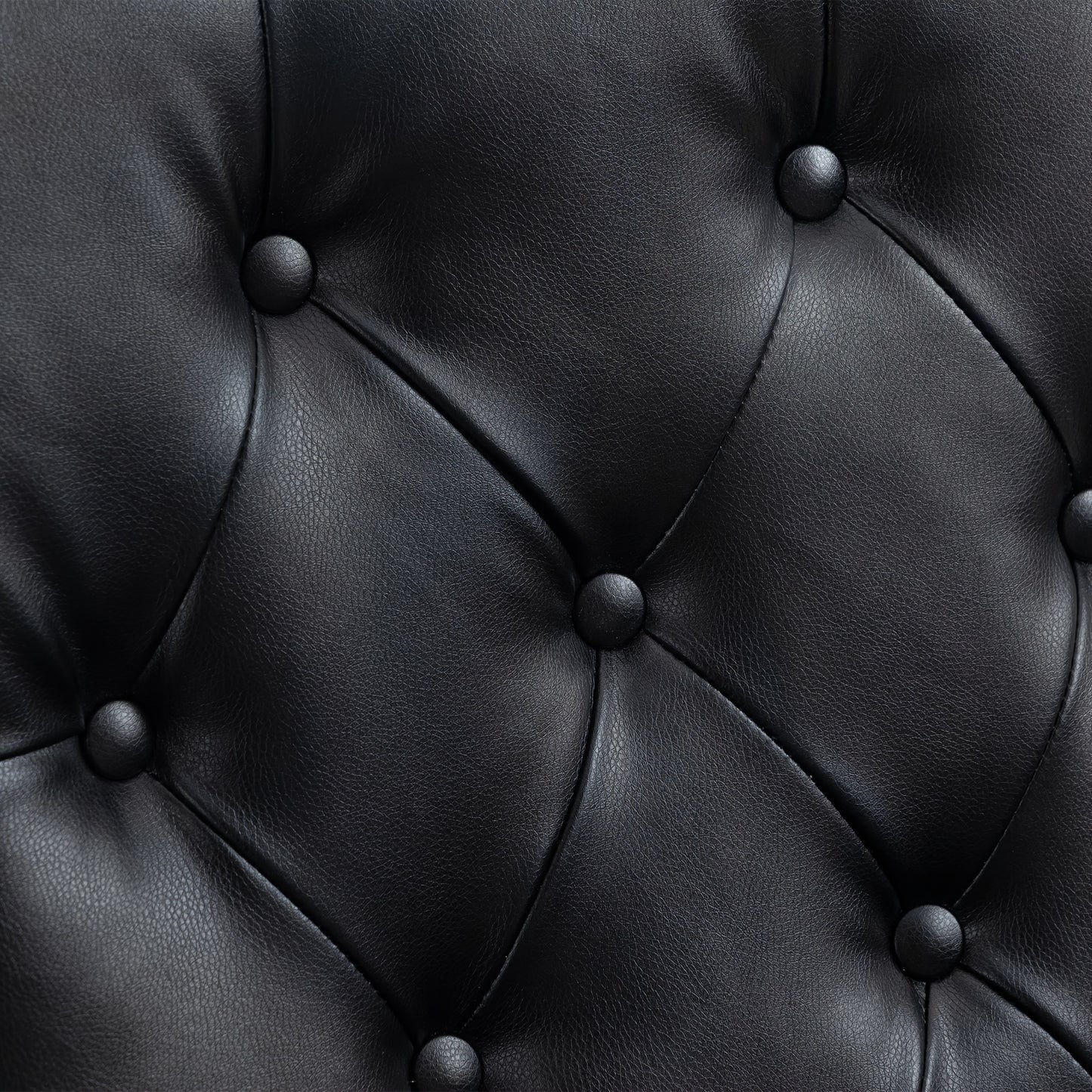 Faux Leather Chesterfield Chair, a Modern Medieval Single Sofa, Plush Upholstered Armchair with Curved Arms for Home Bedroom Reading Room