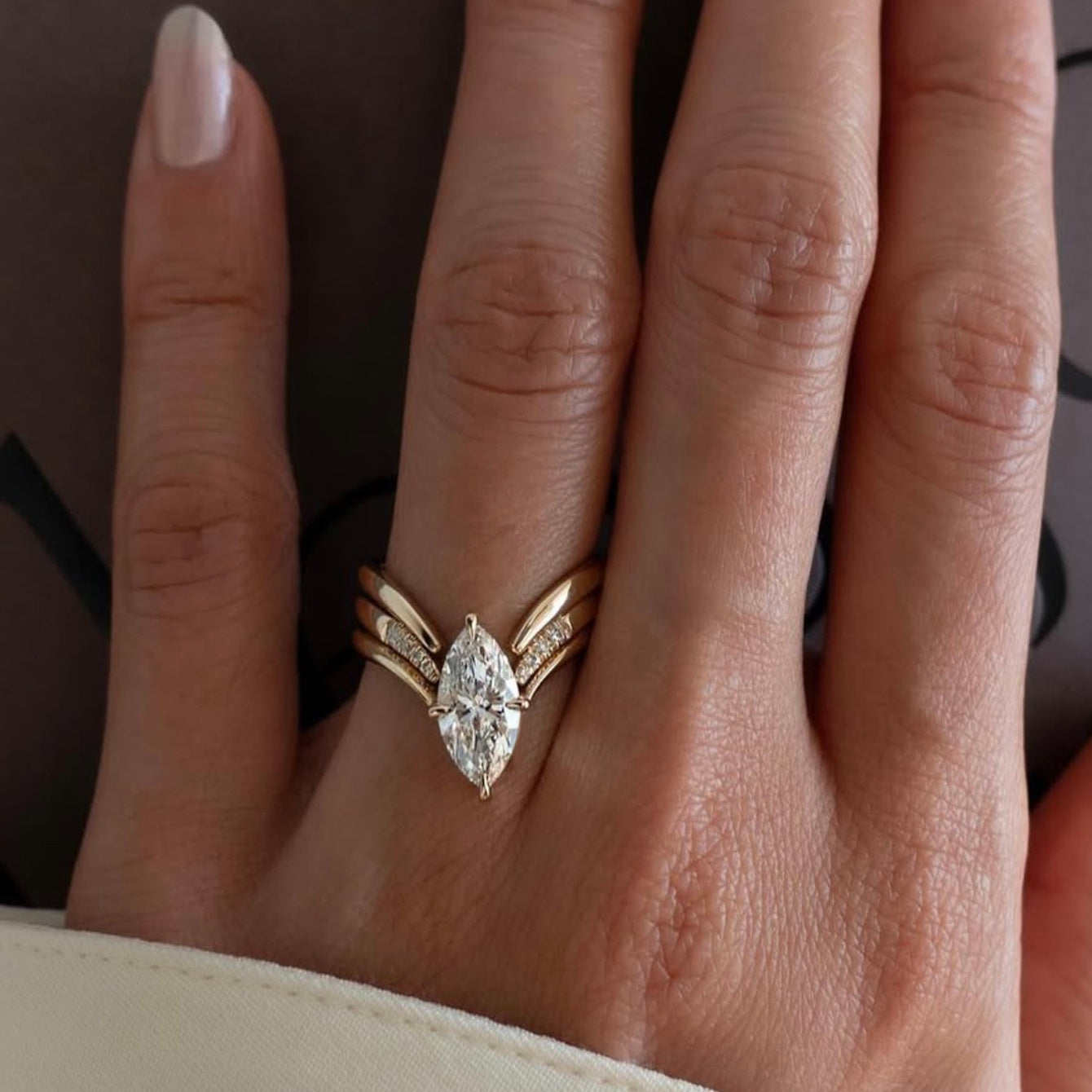 925 Silver 2ct Marquise-Cut Moissanite Stackable Ring, Women's Moissanite Jewelry, Silver Ring 3pcs EngaSynthetic Gemstoneent Set High-Quality Women's Wedding Band, for Daily Vacation Proposal A Gift Of Blessings for Loved On