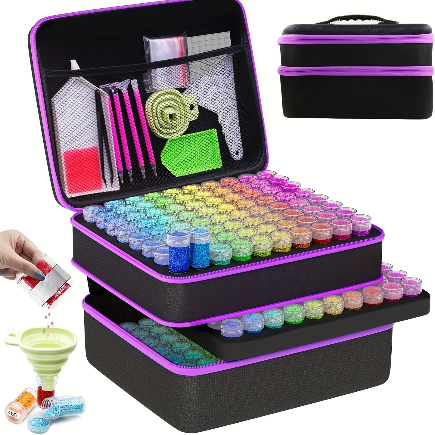 Christmas Gifts: Diamond Painting Storage Container, 240 Slots Diamond Art Accessories And Tools, Diamond Art Organizer With Diamond Painting Kit Jewelry Beads Shockproof Ja