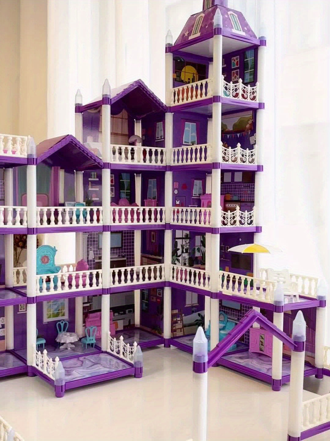 Doll House For Girls, 11 Rooms Dollhouse With Dolls Figure, Puppies, Furnitures, Accessories, LED Light, Playhouse Gift For For 3 4 5 6 7 8 9 10 Year Old Girls Toys