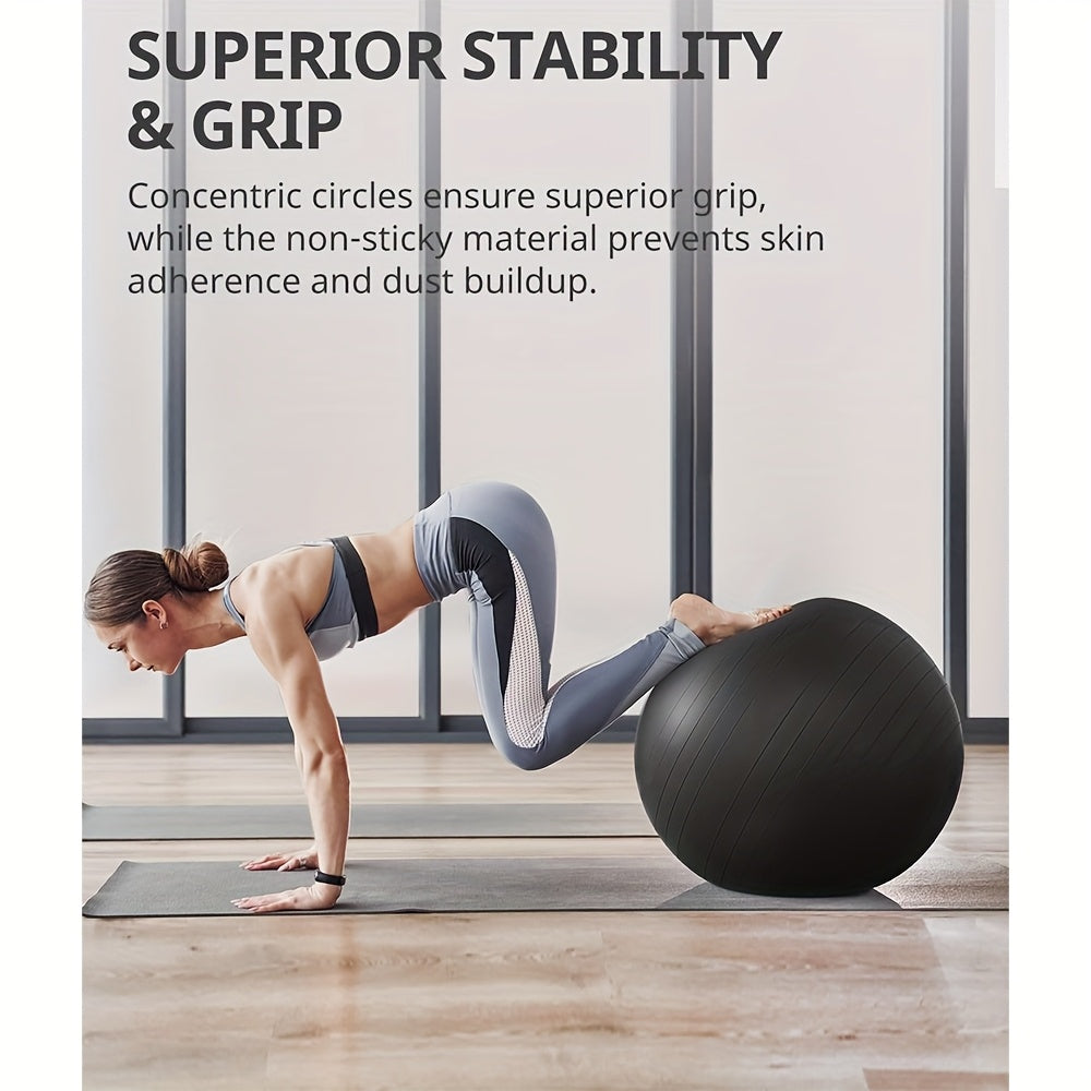 2pcs Durable Large Black Yoga Balls, Perfect For Fitness, Stability, And Exercise, Perfect For Home, Office, Or Classroom, Safe Exercise, 25 Inches