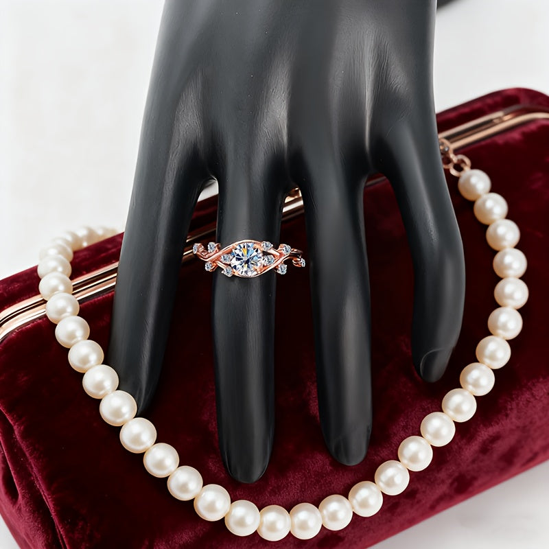 925 Silvery Sparkling Moissanite Ring Jewelry Jewelry  Women's Fashion Rings Everyday Dress Up Gift Anniversary Fashion Party Bachelorette Party Must Have Gift for Family Gift for Friends Christmas Gift, Holiday Jewelry, Spec