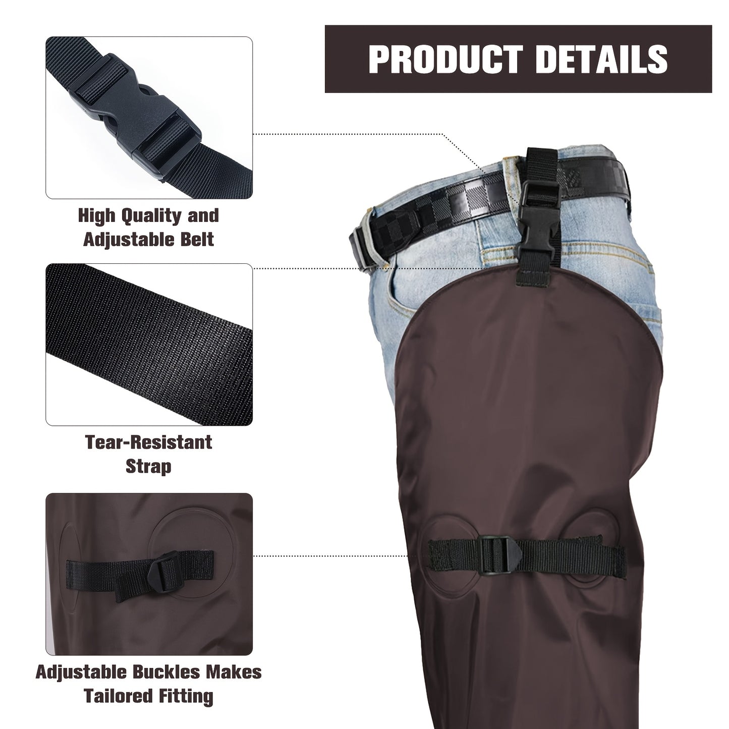 High Quality 3-ply 700D Nylon/PVC Hip Waders with Boot Hangers Ultra Lightweight Light Weight Fishing & Hunting Waders for Men Women Christmas Gift