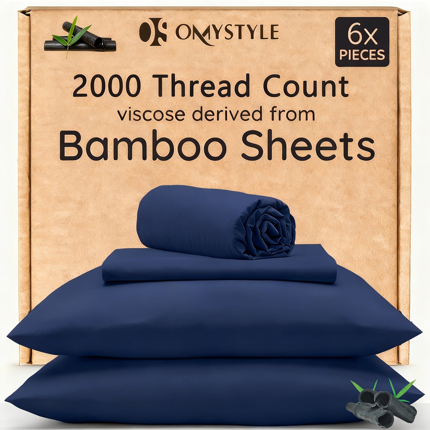 4pcs/6pcs Bamboo Cooling Bedding Set - Breathable And y - Fit for Hot Sleepers And Sweats, Pillowcases, Flat Sheet And Fitted Sheet - A Perfect Gift for Family