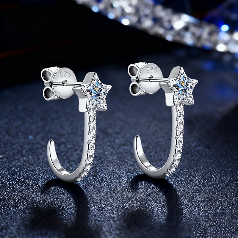 925 Silvery Moissanite Earrings, Men's Moissanite Jewelry, Men's Stud Earrings, 925 Silvery Earrings, Men's Hoop Earrings, Dangle Earrings Suitable for Any Occasion, Perfect As A Christmas #Halloween #BlackFriday #NewYear Gif