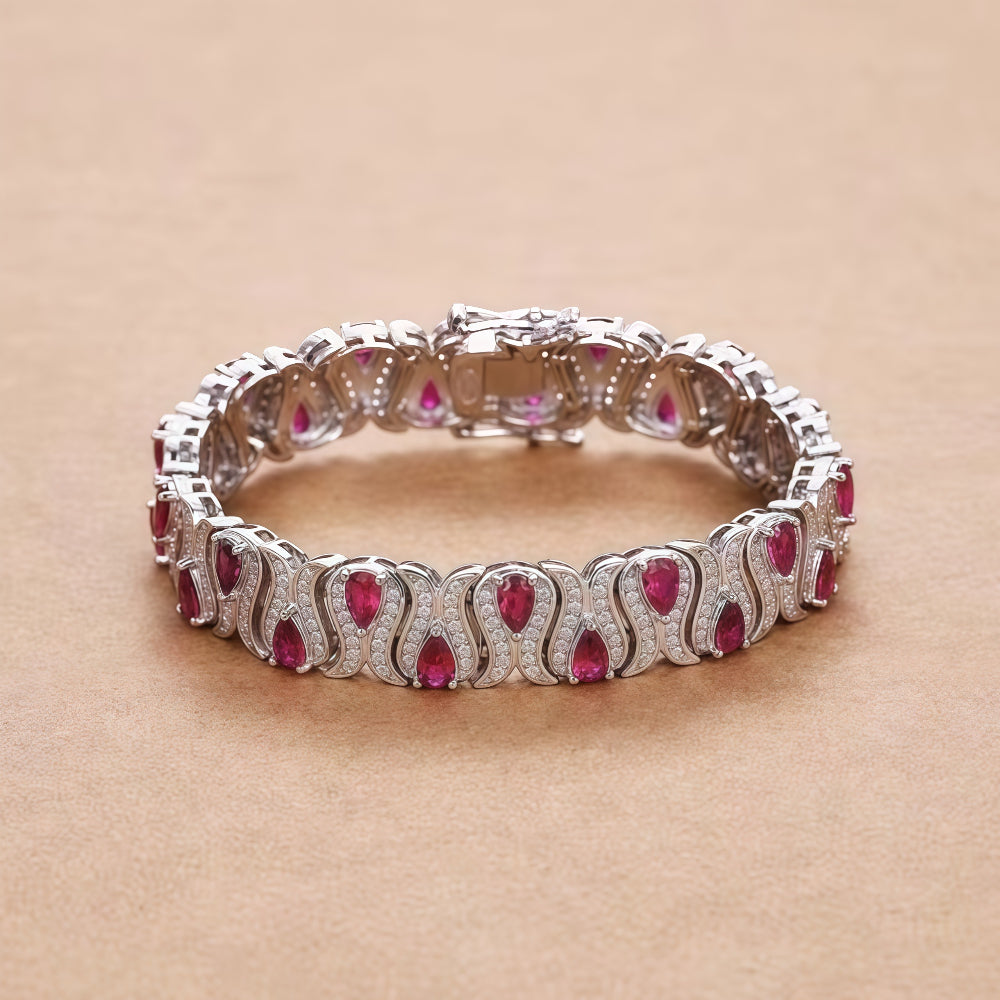 24.5g Moissanite Bracelet for Women Men, D Color VVS1, 925 Sterling Silver Unique Design Bracelet, Fashion Fine Jewelry for Proposal Engagement Wedding, Perfect Christmas Halloween Gifts for Women Men Wife Mom Friend, Wedding