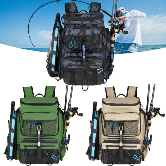 Factory Supplier Extra Large Capacity Fishing Backpack: 11.1gal With Built-in Rod Tube, For Carrying Fishing Gear & Equipment. Ideal For Fishing, Mountaineering, Hiking, And Camping.