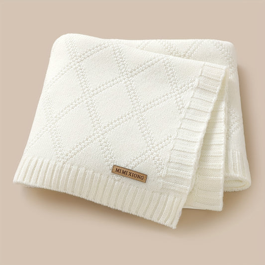 A Comfortable Simple Baby Knit Blanket Baby Swaddle Blanket Covered By Four Seasons
