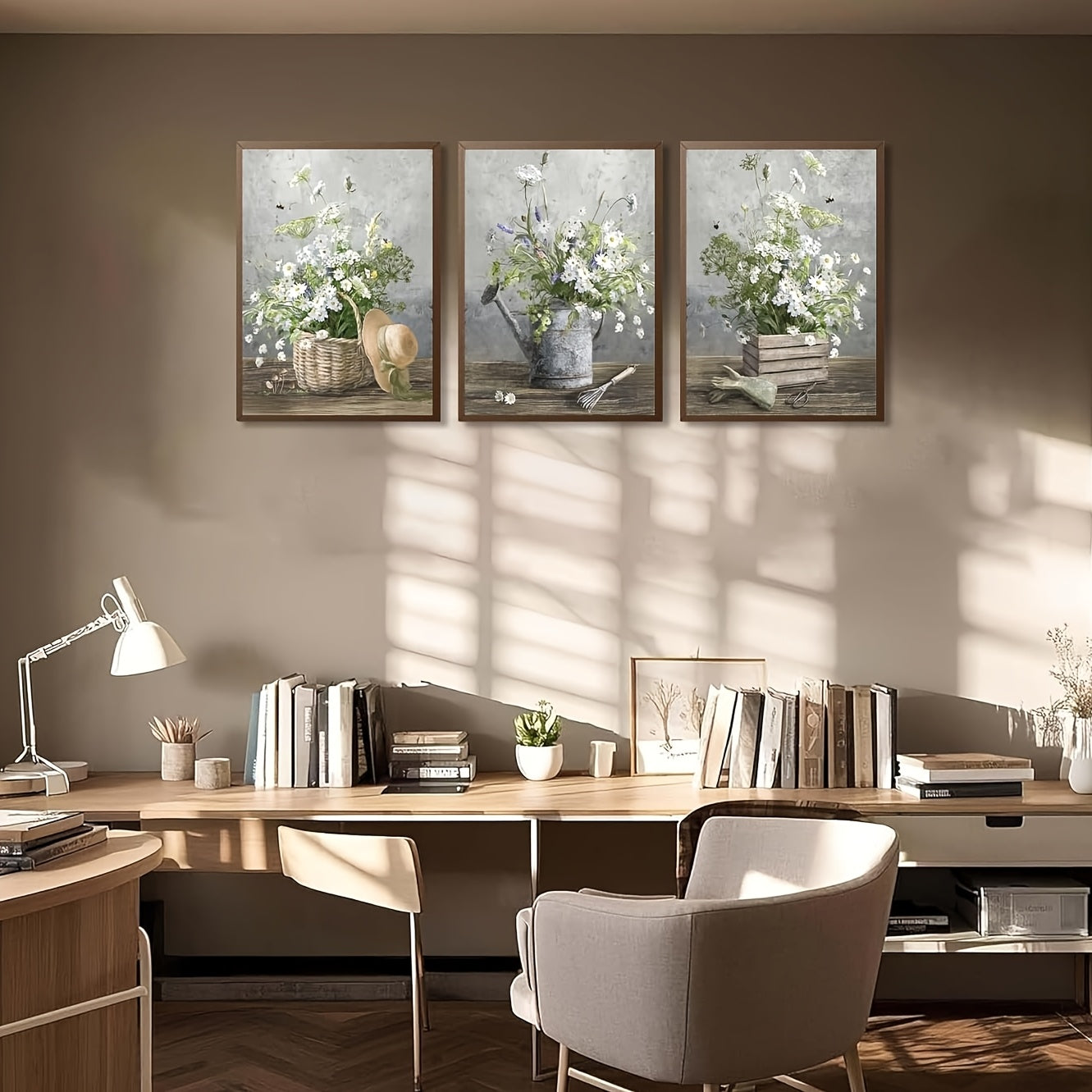 3 Count Country Daisies Poster Wall Art Countryside Flower Painting Picture Wall Decor Farmhouse Still Life Basket Poster Print Artwork for Bathroom Decoration 12x16in, Available 365 Days