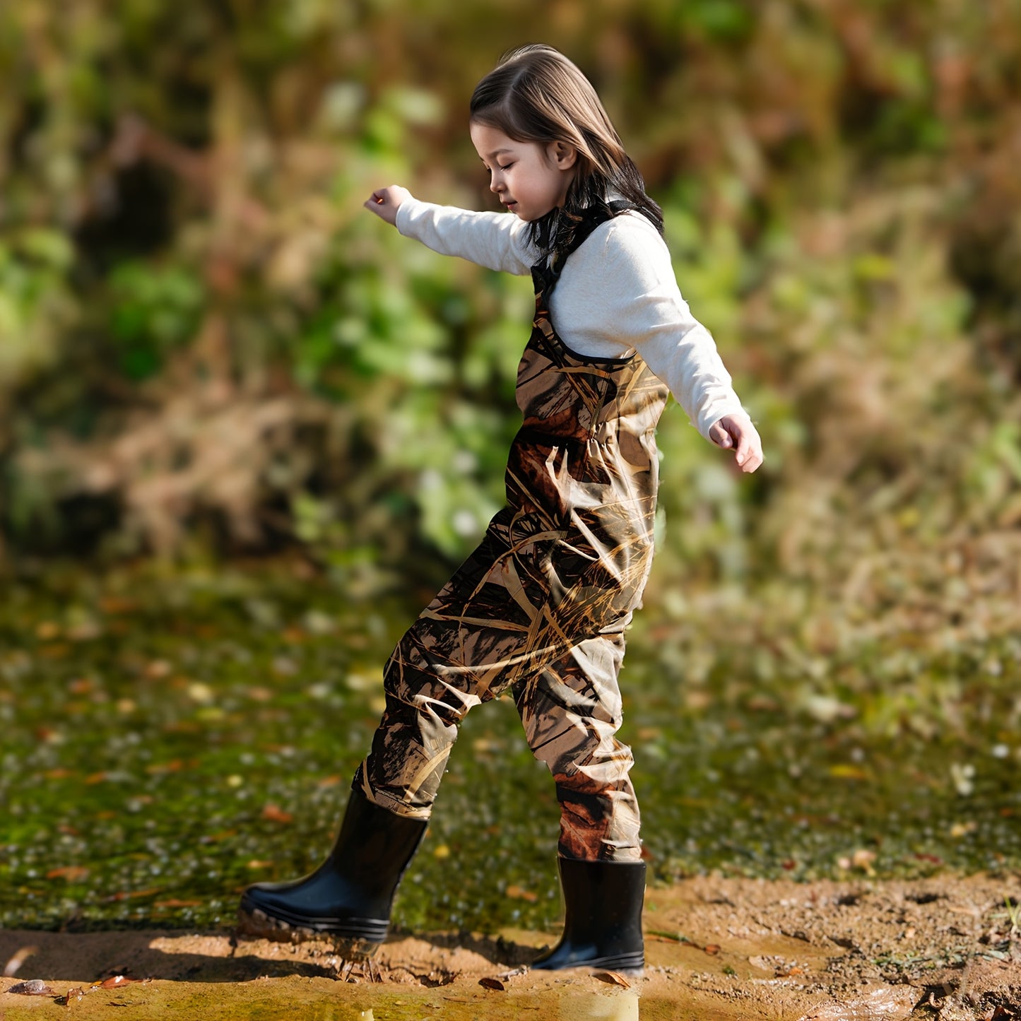 Ghosthorn Youth Chest Waders for Fishing And Hunting - Nylon Waders with Built-In Boots for New Year Presents