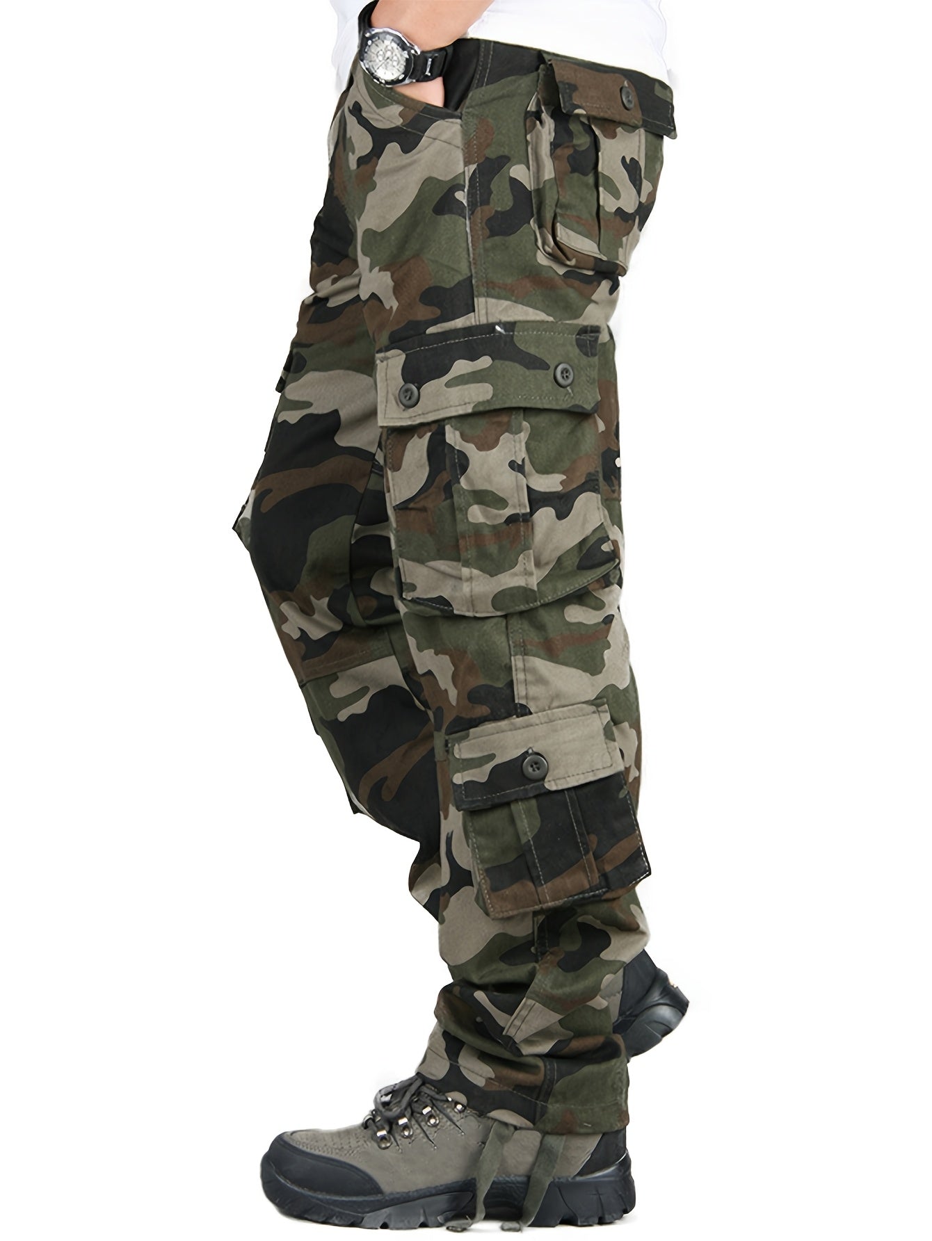 BAYAMO Mens Cargo Pants Camo Military Fatigue Pant Camouflage Hunting Combat Work Casual Pants Multi Pocket