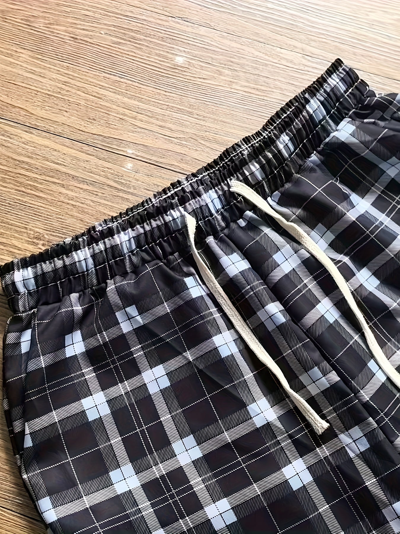 4-Pc Men'S Casual Plaid Pants - Non-Stretch Trousers with Drawstring Waist, Regular Fit All-Season Formal & Everyday Pants for Office, Casual Attire - Available in