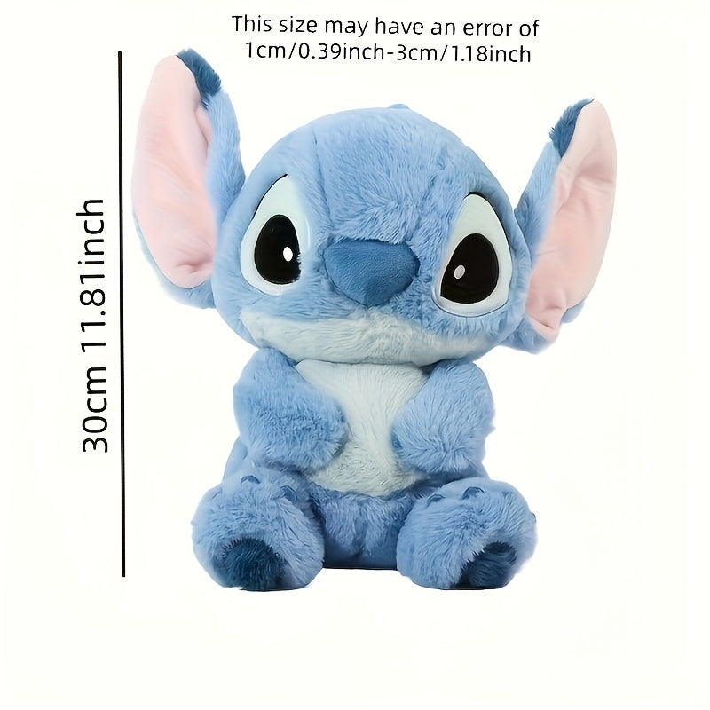 MINISO Disney Stitch Blue Plush Doll | Cartoon Doll Toy, Back To School Fashion Ornament, Polyester, Suitable For Family Party, Gatherings, Christmas, Halloween, Valentine'S Day, Thanksgiving, New Year'S Gift