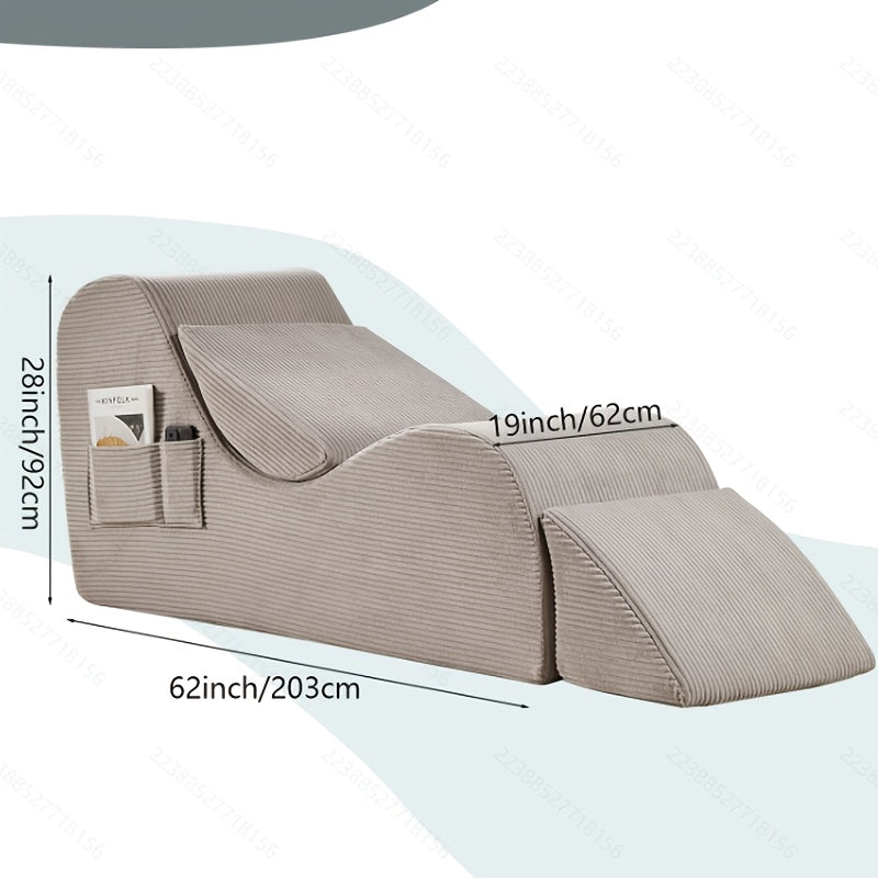 Yoga Lounger Chair - Adult Ergonomic Design, Corduroy Cushioned Sponge, Non-slip Bottom Yoga Chair For Bedroom, Living Room, Indoor And Outdoor Sports Furniture With Cushion Pillow