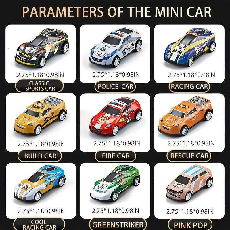 48pcs Mini Toy Cars & Trucks for Kids, Pull Back Cars Set Alloy Racing Car Toys, Parking Lot & Runway, Party Favors for Age 3 4 5 6 7 8+ Years Old Boys Girls