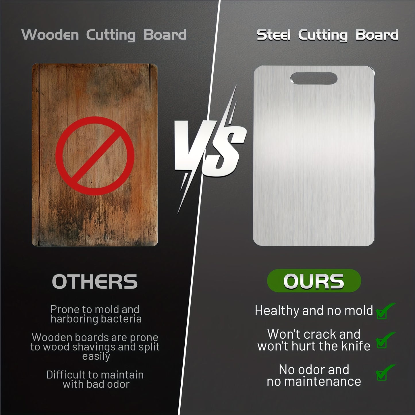 4pcs Stainless Steel Cutting Boards - Food Grade Durable Kitchen Cutting Boards - Non-slip Design For Meat Fruits Vegetables - Dishwasher Safe And Knife-Friendly Surface - Suitable For Home Chefs And Restaurants