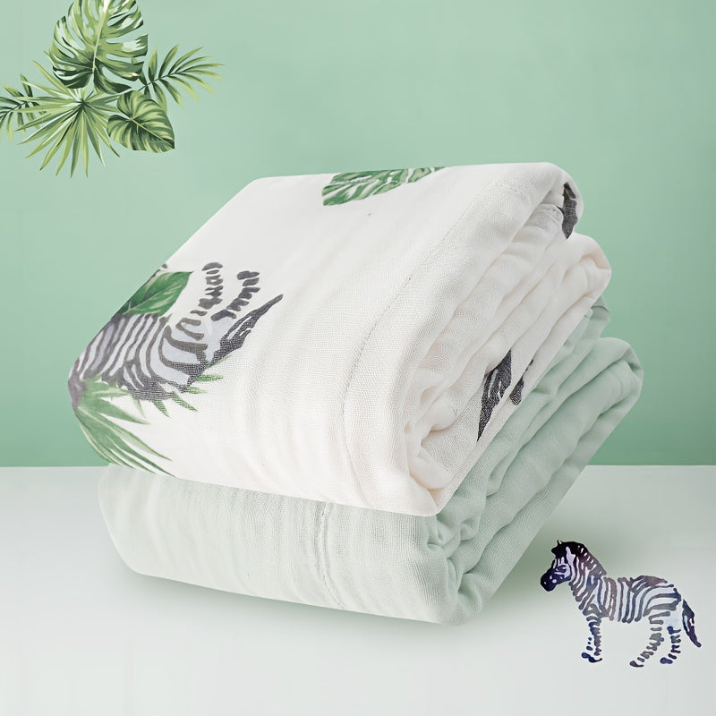 gb 2pcs Baby Gauze Blanket - 4-Layer Bamboo Cotton | 110x110cm/43.3*43.3in | Ultra-Soft, Breathable & Absorbent | Multi-Use for Swaddling, Nursing, Play & Travel | Bright Color Options