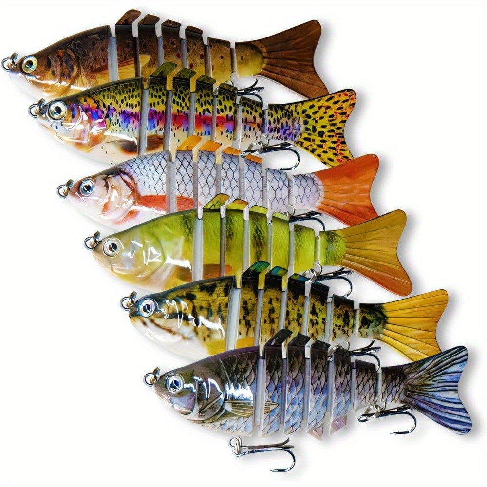 6pcs Realistic Simulated Fishing Bait, Real Swimming Bait, Multi Joint Swimming Bait, Suitable For Both Freshwater And Saltwater, Top Water Fishing Lures, Fishing Lures Kit, Perfect Gift For Anglers