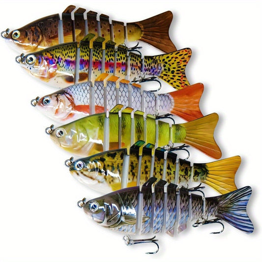 6pcs Realistic Simulated Fishing Bait, Real Swimming Bait, Multi Joint Swimming Bait, Suitable For Both Freshwater And Saltwater, Top Water Fishing Lures, Fishing Lures Kit, Perfect Gift For Anglers
