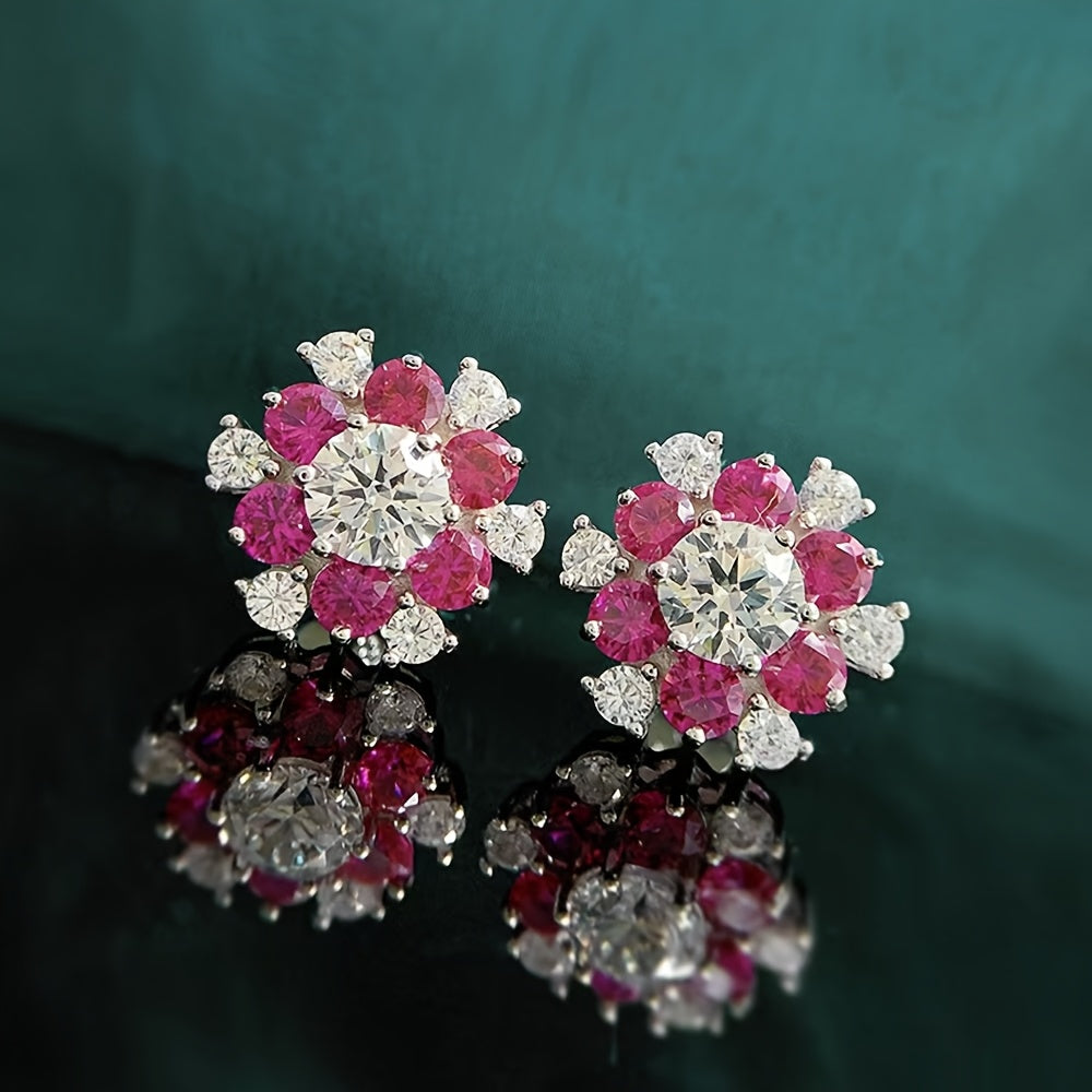 S925 Silver 2Carat Moissanite Stud Earrings High-Quality, Gorgeous And Elegant Women'S Fashion Jewelry Suitable For Daily, Vacations, Parties, Birthdays, Christmas, Thanksgiving, And New Year Gifts