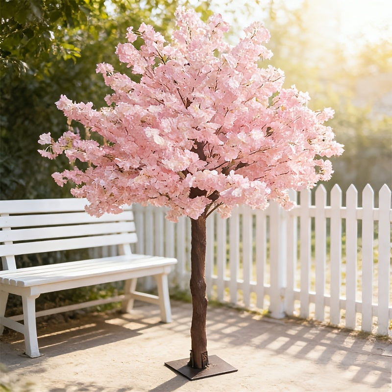 One Artificial Cherry Blossom Tree in Pink/White | Lifelike Flowers, Durable Plastic, Ideal for Outdoor Weddings, Home Decor, and Floral Arrangements for Christmas and Valentine'S Day