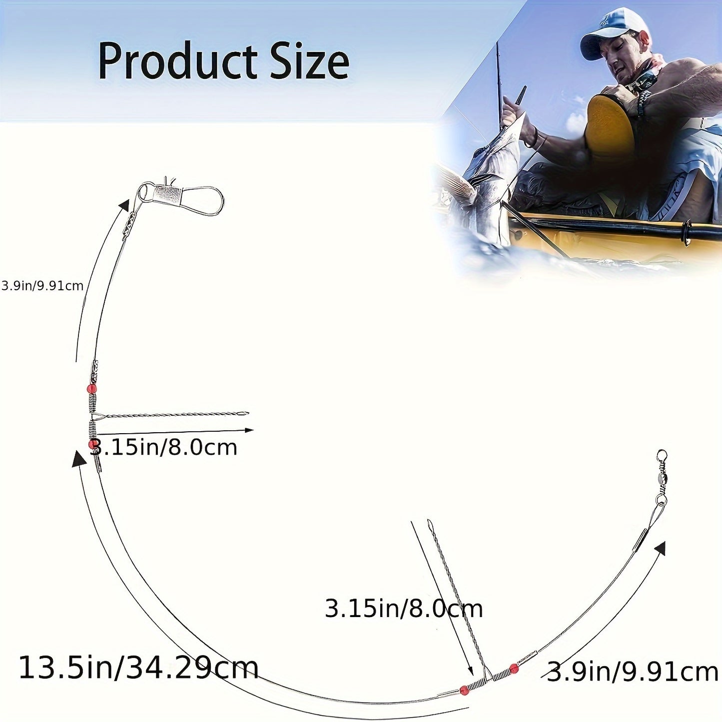 Double Arms Hi-Low Rig Stainless Steel Fishing Leaders - Enhanced Fish Wire Strength with Swivels for Saltwater Angling, Durable Companion for Fishermen, Ideal Gift for Angling Enthusiasts