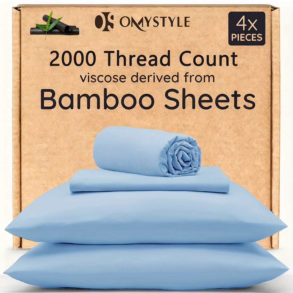 4pcs/6pcs Bamboo Cooling Bedding Set - Breathable And y - Fit for Hot Sleepers And Sweats, Pillowcases, Flat Sheet And Fitted Sheet - A Perfect Gift for Family