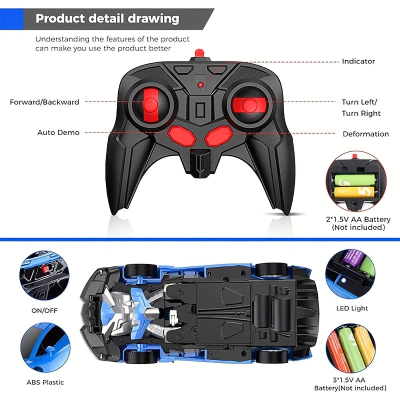 Transformable Remote Control Car Robot, R/C Car Toy, 1:18 Scale 360° Drifting, One-Click Transformation, Suitable for Kids Over 3 Years Old, Educational Toy, Kids' Day Gift, Birthday Present