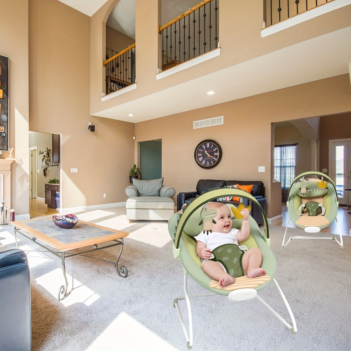 Portable Baby Bouncer for 0-6 Months up to 20 lbs - Lightweight Foldable Heavy-Duty Bouncer Seat with Easy Assembly, for & (Pink/Green) - Indoor/Outdoor Use, Ideal as halloween & Christmas Gifts for &