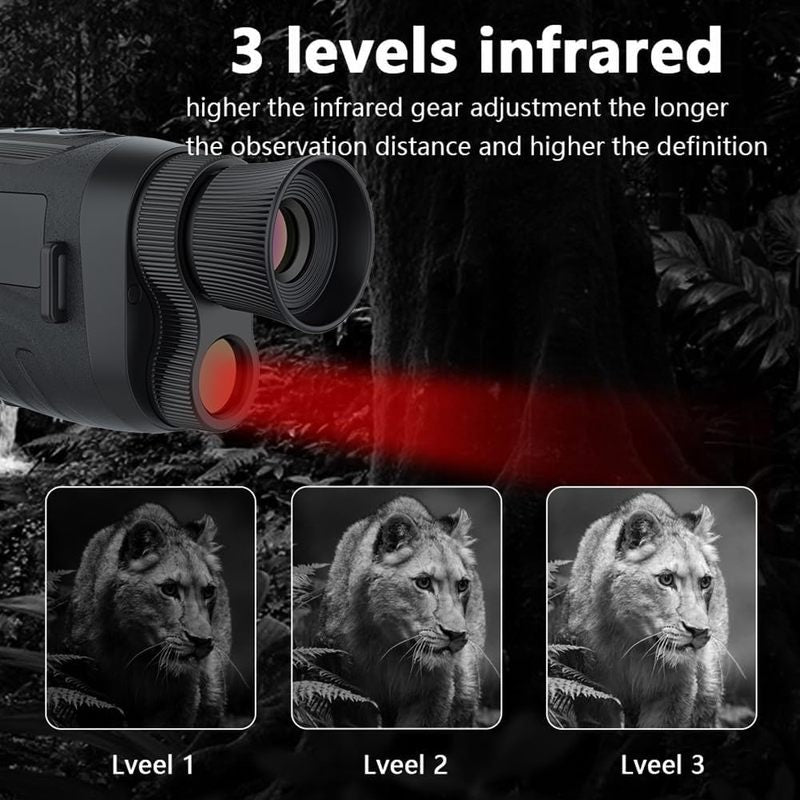 Rechargeable 2.5K 48MP Digital Infrared Night Vision Goggles with 8X Zoom - Ideal for Camping, Bird Watching, and Observation - Black Binoculars for Adults