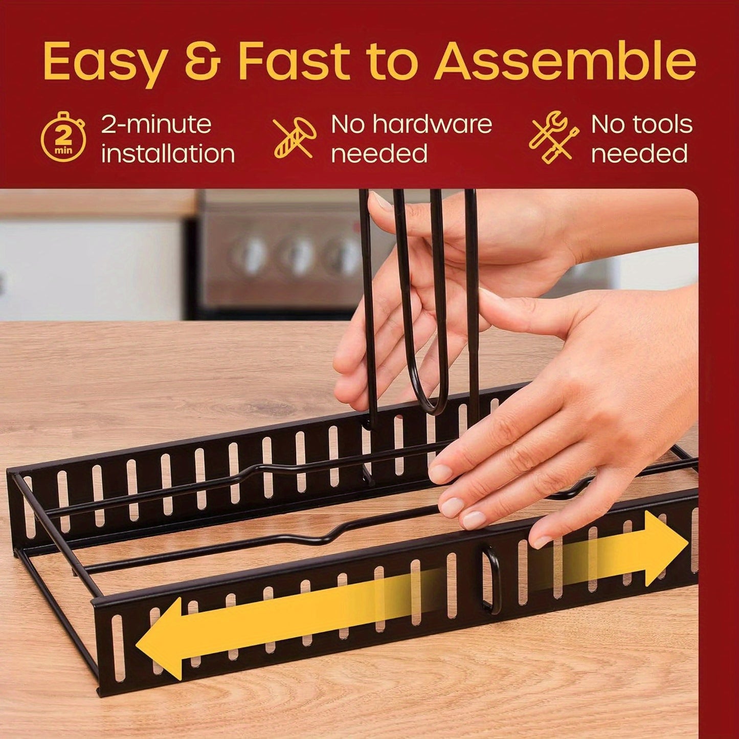 Pot Organizer 8 Tier Pot, Pan Organizer, Kitchen Cabinet Kitchenware Organizer And Pot Lid Organizer For Storage, Organizers Inside Cabinet With 3 DIY Methods