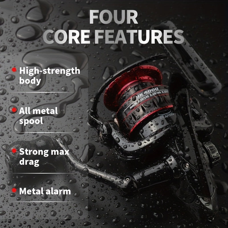 1pc Heavy-Duty 10kg/22LB Max Resistance Fishing Reel - High-Speed Saltwater & Carp Fishing Spinning Wheel with EVA Comfort Grip, Stainless Spool - Ideal for Large Fish, Anglers, and Heavy-Catch Adventures (Black)