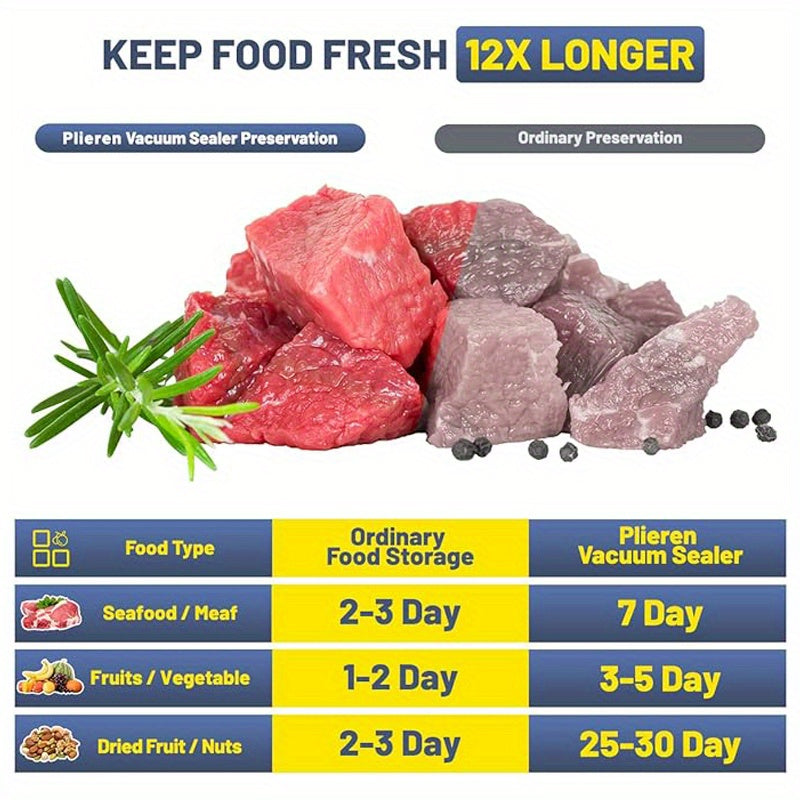 Vacuum Sealer Machine, with 50pcs Seal Bags for Food Saver Storage and Sous Vide, Automatic Air Food Sealing System