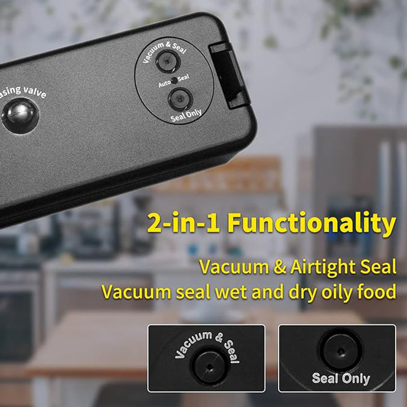 Vacuum Sealer Machine, with 50pcs Seal Bags for Food Saver Storage and Sous Vide, Automatic Air Food Sealing System