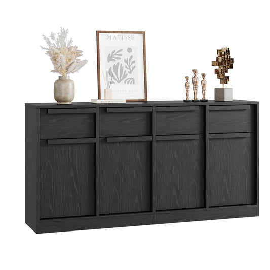 Modern Storage Cabinet with Elegant Wooden Doors/Suitable for - Tall Freestanding Sideboard, Assembly, Ample Closed Storage, Space-Saving Furniture for, Bedroom, Entryway, Birthday Gift for Women & Men, Christmas Decor