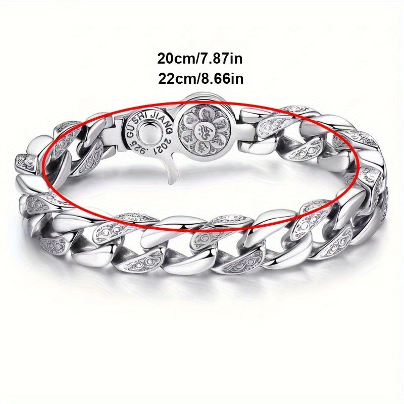 925[Sterling Silver Bracelet] Sterling Silver Men&Apos;S Fashion Bracelet - Perfect for Daily Accessories, Gifts for Family And Friends, for Women