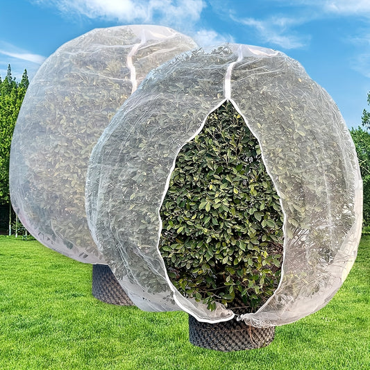 2 count 6. 6x8ft Fruit Tree Netting Bags, Large Garden Netting Covers with Zipper and Drawstring, Plant Row Covers Barrier Garden Mesh Protection for Birds Animals, Vegetables, Flowers, Flower Protection, Vegetable Cover, Zip