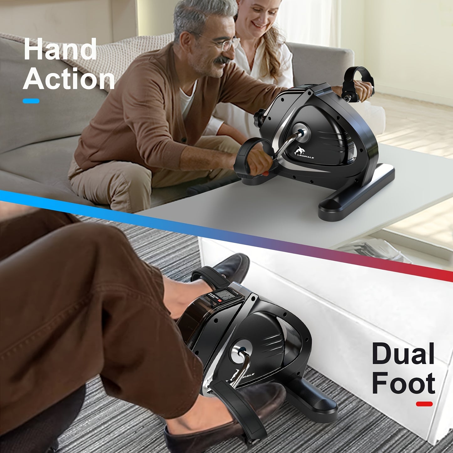 Compact Elliptical Machine: A Dual-Function Exercise Bike for Both Arms And Legs, Suitable for Home And Office Use. Features an LCD Display, 8 Resistance Levels, Silent Operation, And a Weight Capacity of 350 Pounds. Ideal fo