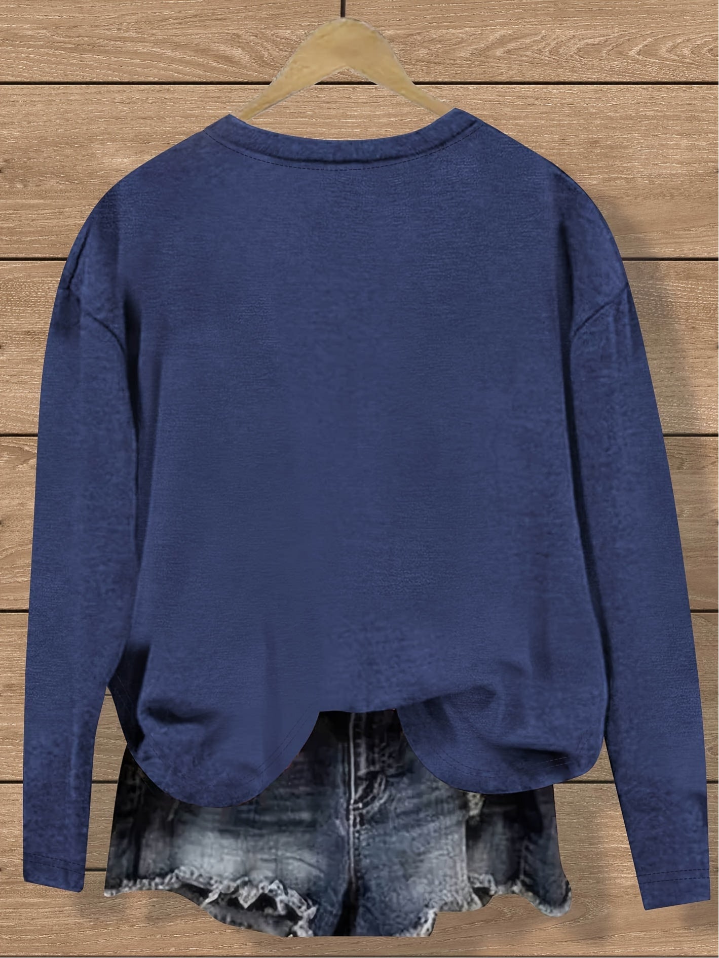 Plus Size - Large Size Women'S Casual Round Neck Printed Long Sleeved T-shirt | Loose Fit, Versatile for Spring, Autumn, Winter, Trendy Style, Soft Fabric, Easy to Care, Machine Washable