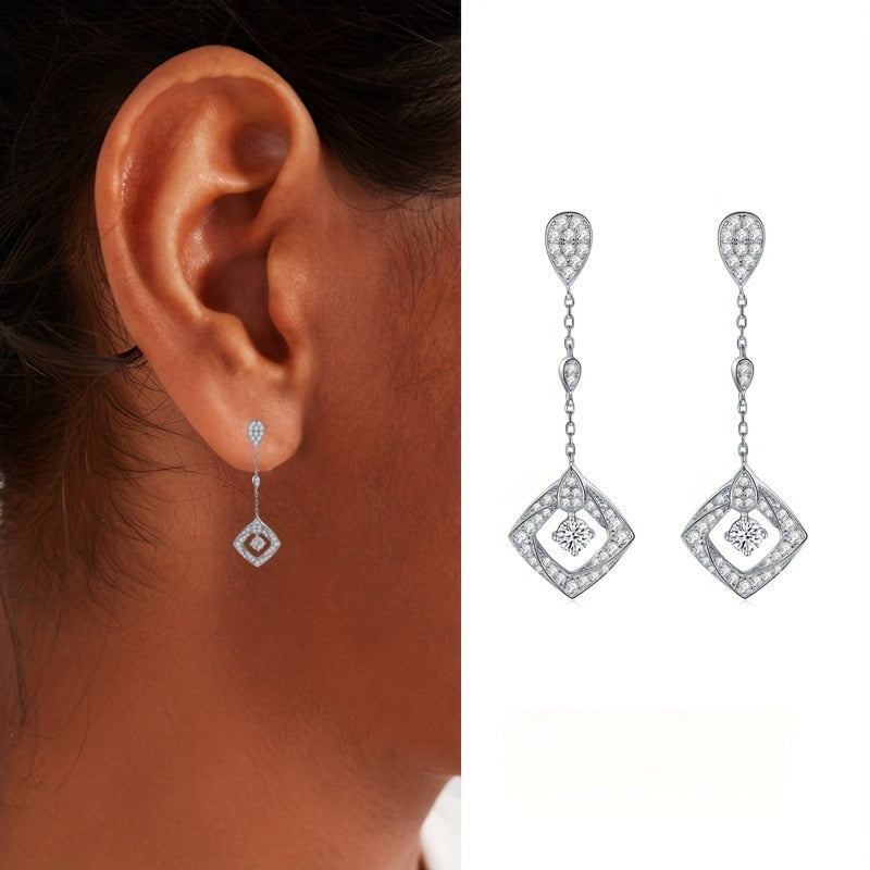 S925 Silver 0.3 Carat* 2pcs Moissanite Earrings Women's Jewelry, High-Quality Women's Dangle Earrings, For Vacations, Parties, Gifts, Birthdays, Or As Jewelry Presents For Friends And Family Christmas #Halloween #BlackFriday