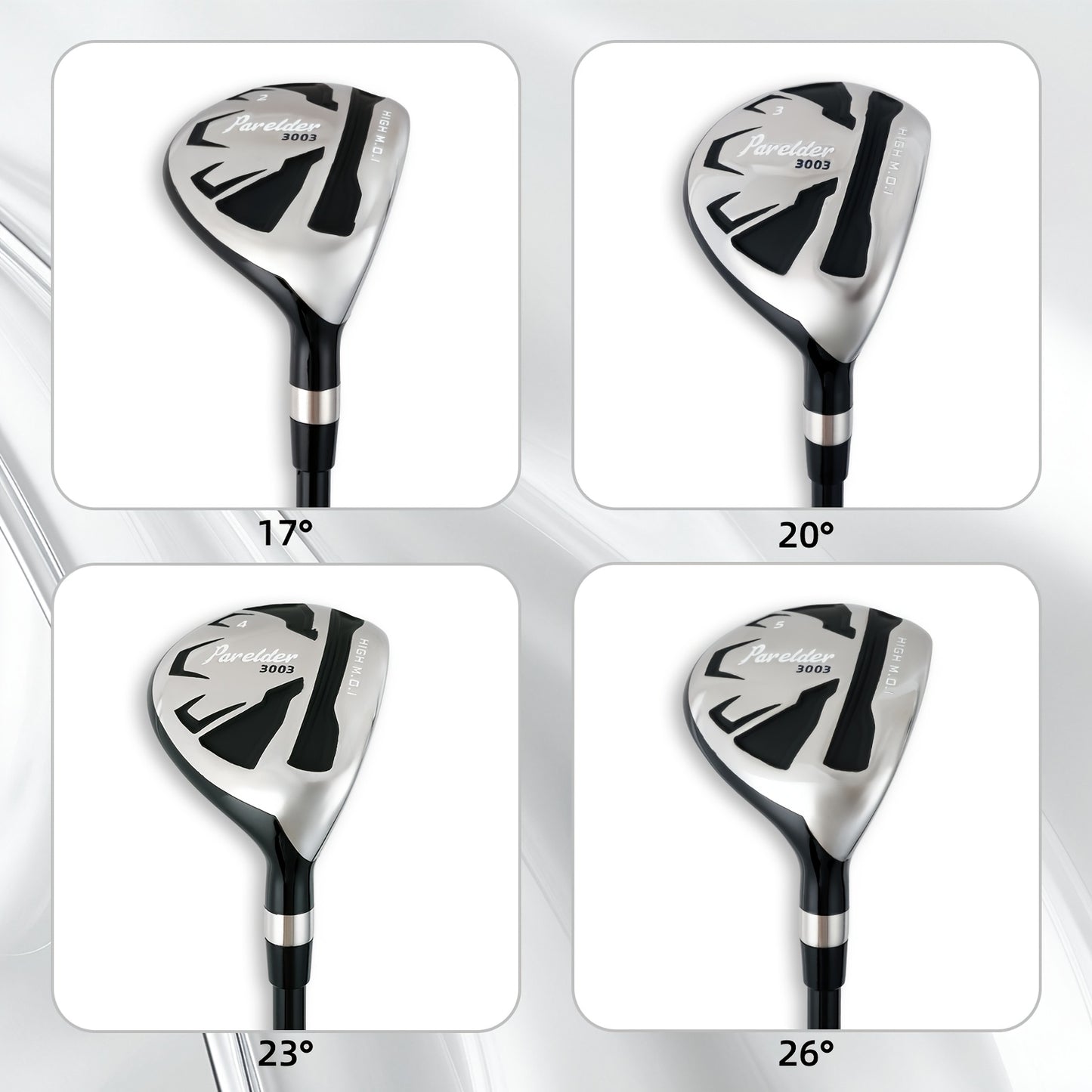 1 Parelder Men's Right Hand Golf Hybrid | Lofts 17°/20°/23°/26° | S/R Flex with Premium Rubber Grips and Carbon Fiber Shaft |, Aerodynamic Design for Max Distance & Forgiveness