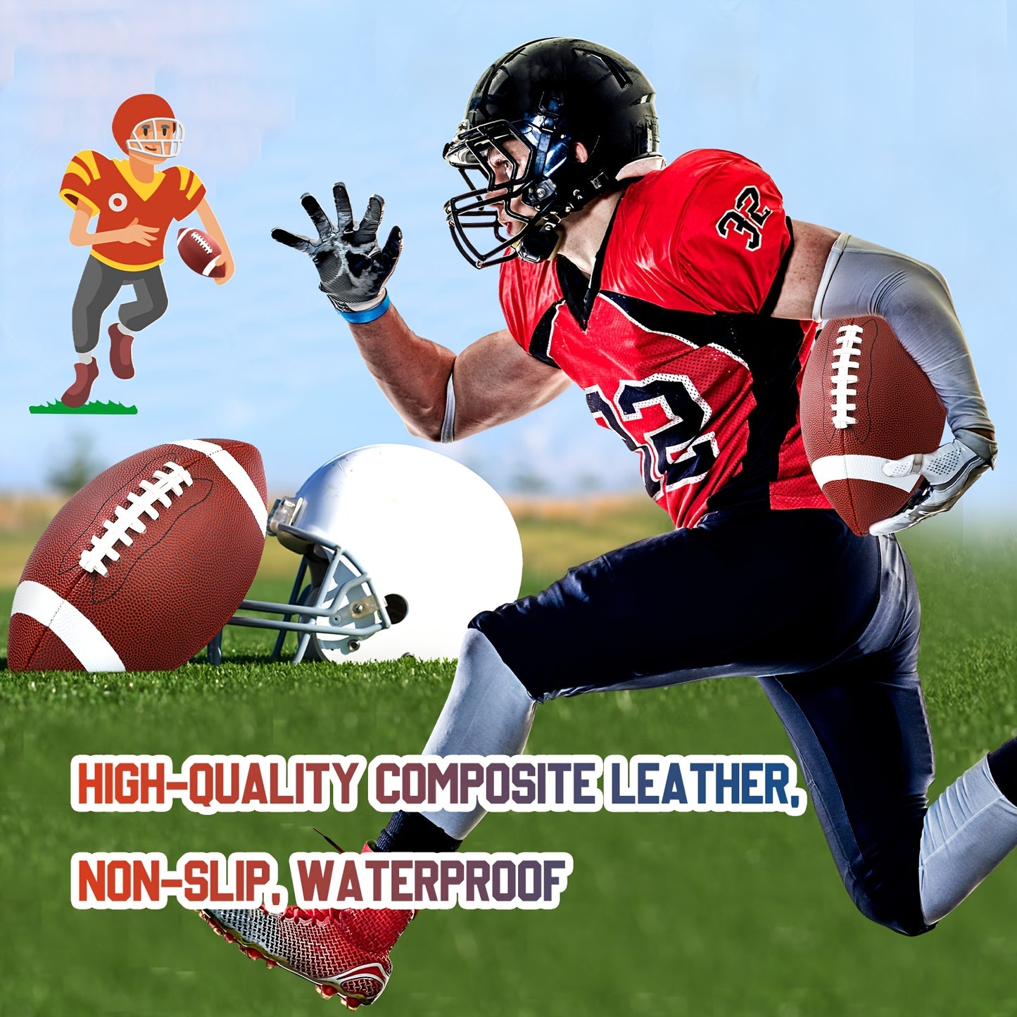 Composite Leather Footballs Official Size Composite Leather Balls Composite Leather Inflatable Footballs With Pump Indoor Outdoor Footballs Bulk For Training And Recreational Play