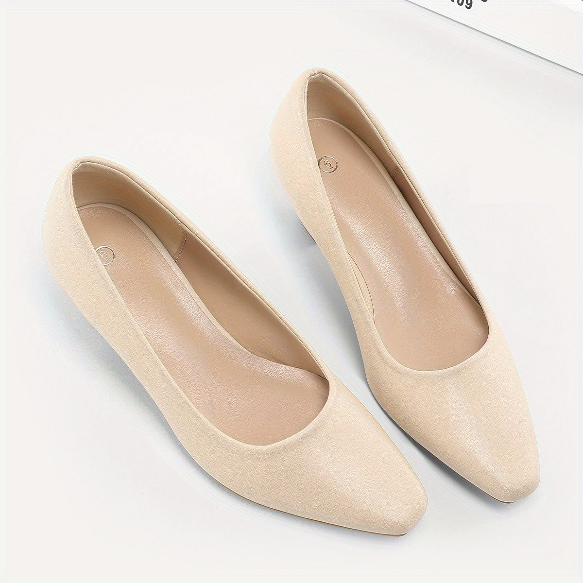 Women's Low Heel Mary Jane Slip-On Pumps - Round Closed Toe Wedding & Party Shoes, PU Upper & PVC Sole, All-Season Comfortable Dress Footwear for Prom, Dance Floors, Daily Wear - Easy-Clean & Stable (Hand/Dry Cleanable)