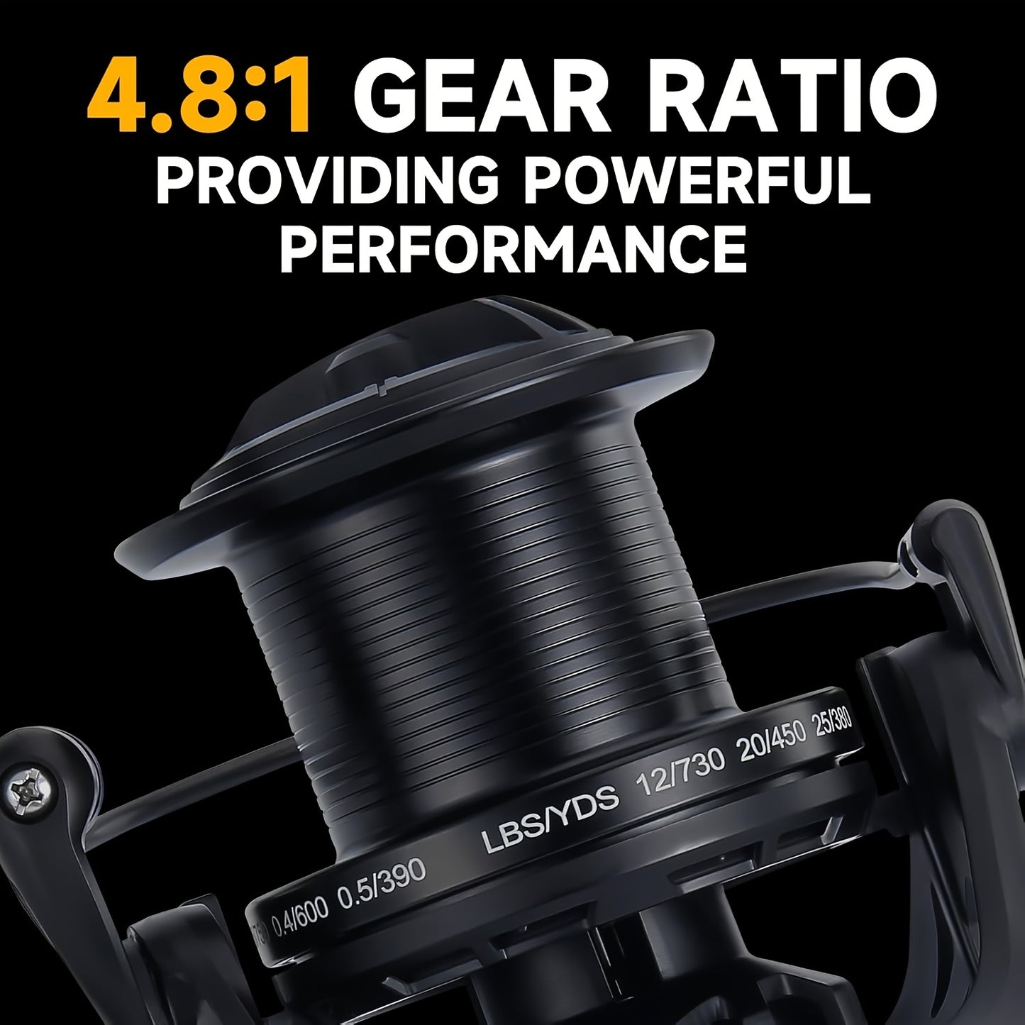 Heavy Duty Spinning Fishing Reel 12000/14000 - Saltwater Surf Rod Compatible with 6+1BB Bearing System, 55 Lb Drag & 4.8:1 Gear Ratio, Stainless for Jumbo Saltwater Fish () - Suitable for inshore, offshore, monster fish