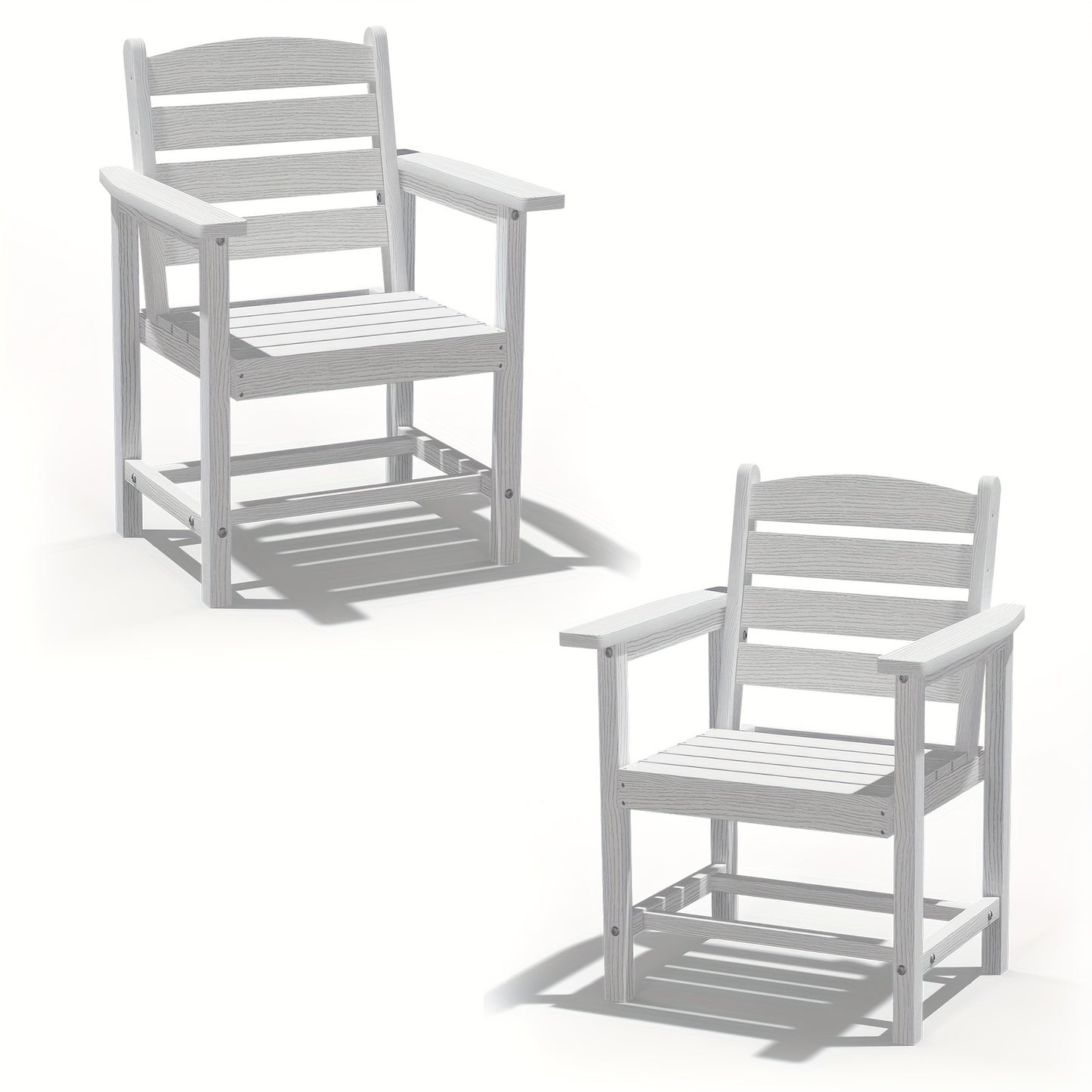 Outdoor HDPE Dining Set, 7pcs Outdoor Furniture with Large Table& 6 Chairs, All-Weather Patio Dining Set for Lawn, Garden, Backyard, Poolside