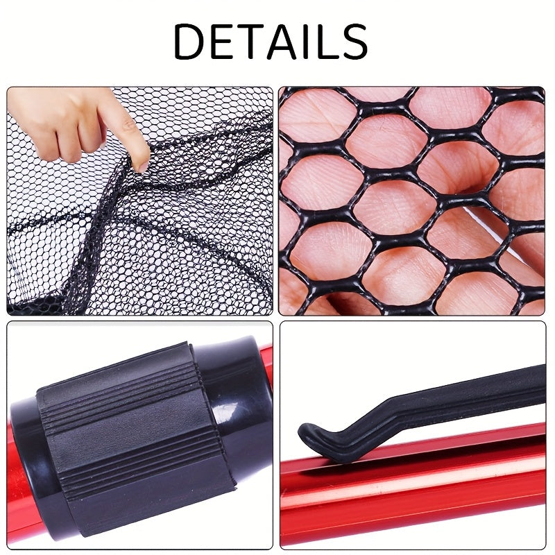 1pc Aluminum Alloy Retractable Triangular Fishing Net, Hand Copied Net, Foldable Fishing Net, With Telescopic Rod And EVA Handle
