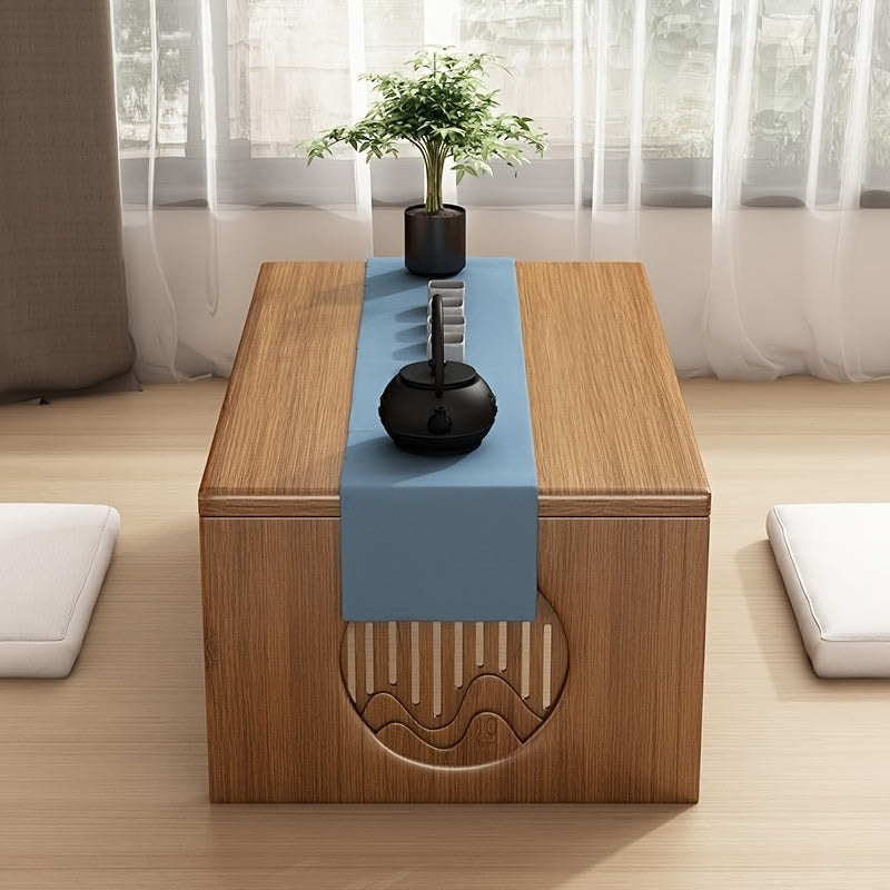 A Versatile And Portable Folding Coffee Table Made of Bamboo, Designed for Easy Use Without Assembly, Perfect for Low Settings in Both Living Rooms And Bedrooms