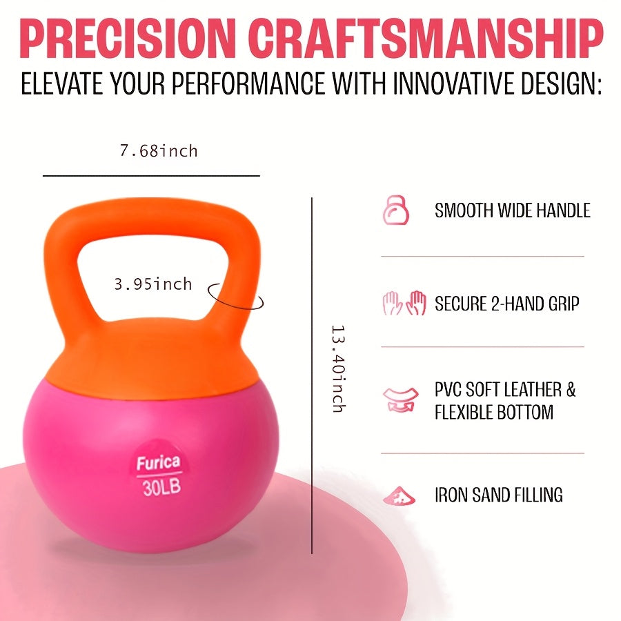 1pc Rose Red Soft Kettlebell Weighing 5-30LB, Suitable For Different Exercise Cycles, Enhancing Strength, Suitable For Families Or Friends, Suitable For Home Fitness And Gym, PE Polyethylene Kettlebell